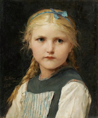 Porträt eines Mädchens von Albert Anker